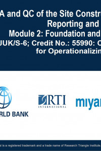 Cover Image of the 5.2 Subject 5: QA and QC of the Site Construction (Module 2) Foundation and Plinth (Ground Level)